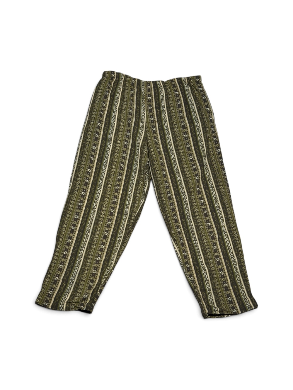 Ellen Richards Vintage Rayon Striped Patterned Pants Large Made in USA